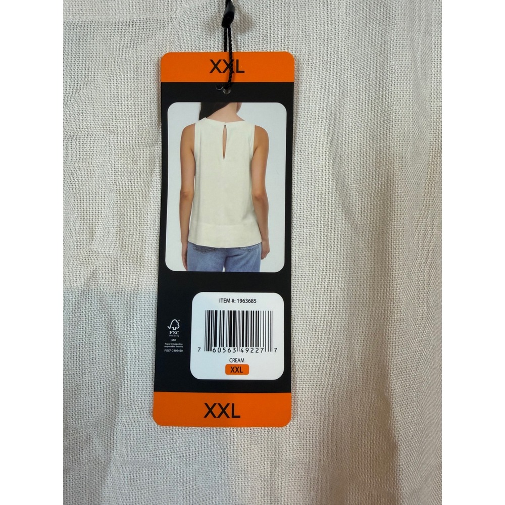 NWT Banana Republic Womens Cream Linen Rayon Sleeveless Shell Top XXL Layering - Picture 5 of 10